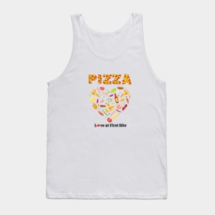 pizza is my valentine! Pizza Addicted, Vegetables, Mushroom, Tomato, Onion, Bell Pepper Unique Set Designs Value Pack Tank Top